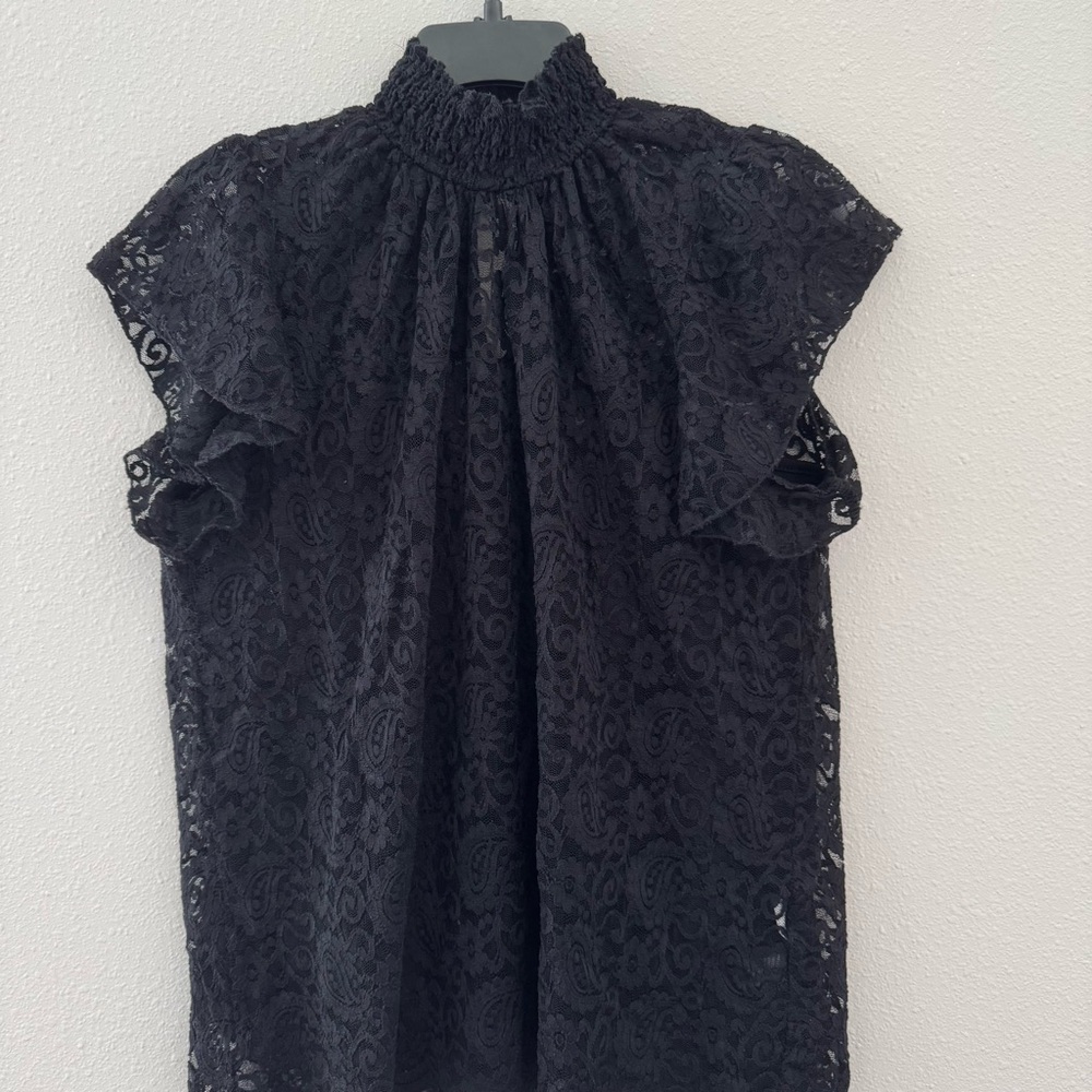 Chic Black Lace Blouse